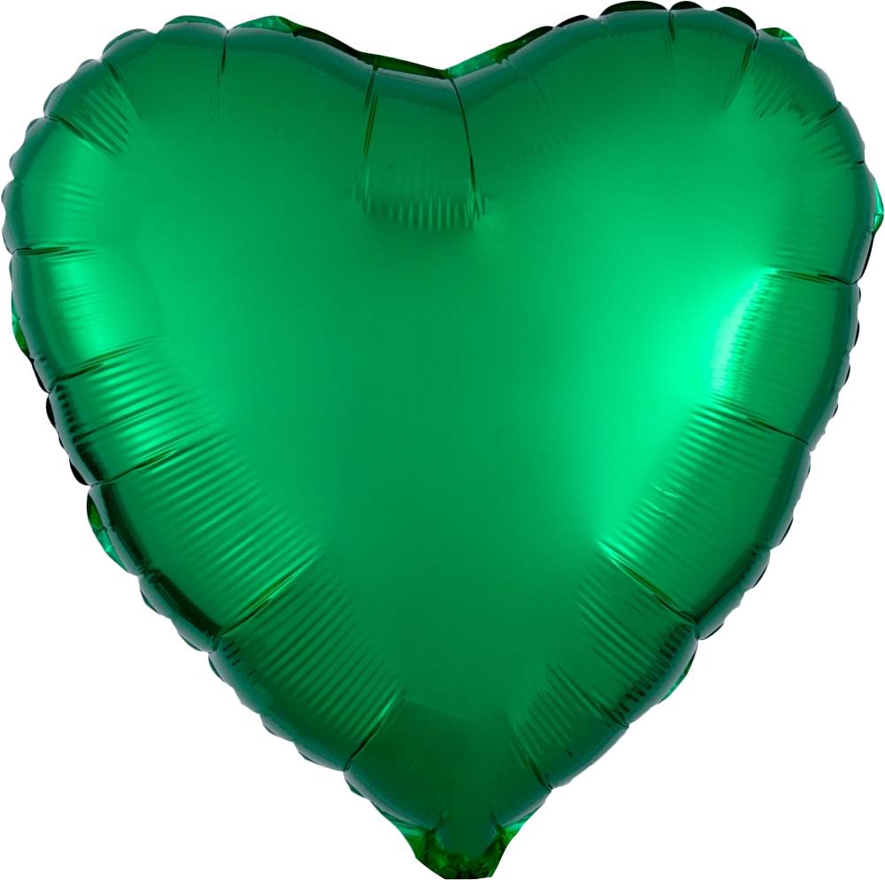 Metallic green 18 inch heart foil balloon Anagram – emerald green heart helium balloon