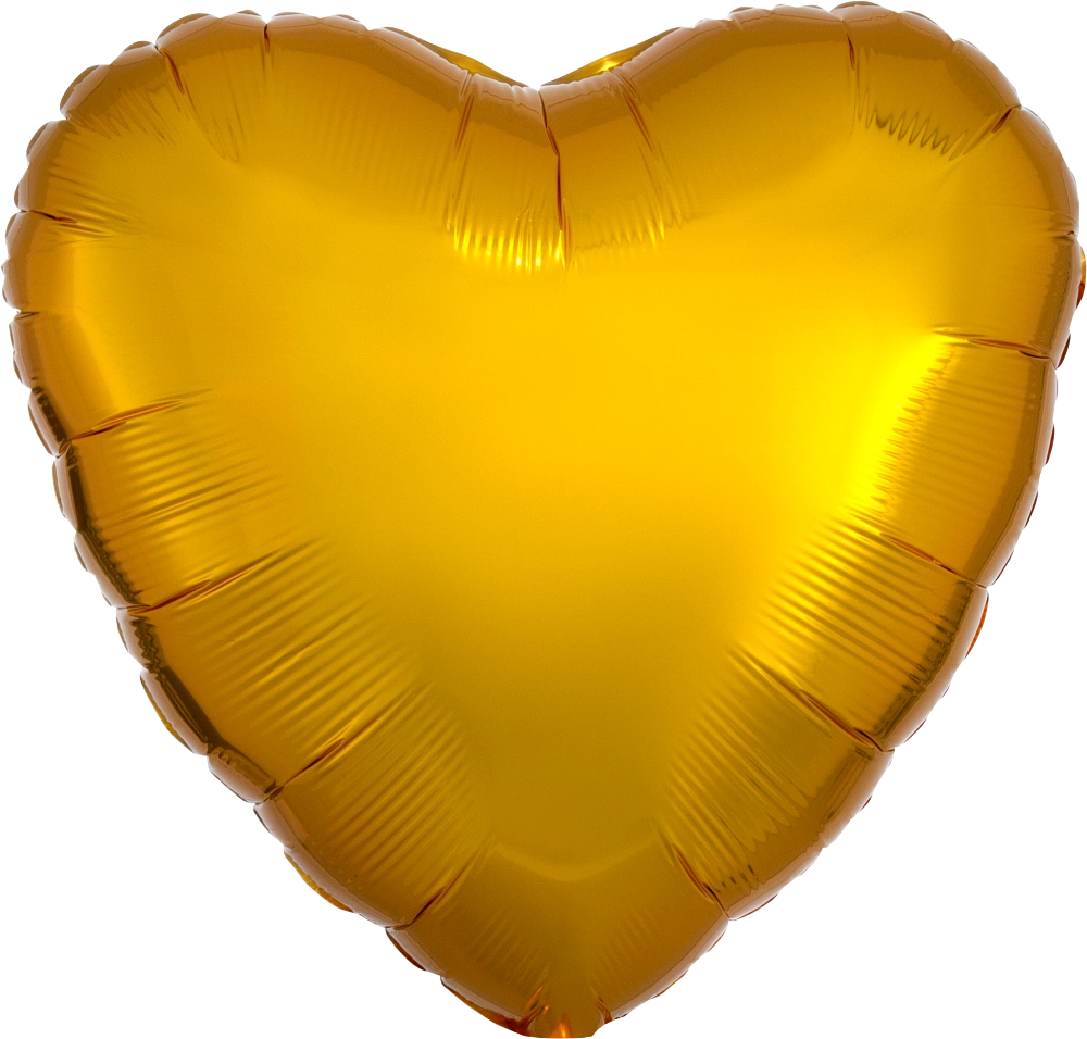 Metallic yellow gold 18 inch heart foil balloon Anagram – classic gold heart helium balloon