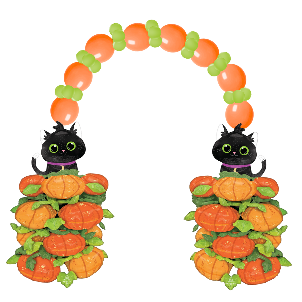 Autumn Pumpkin Cat Halloween Single Door Linking Arch