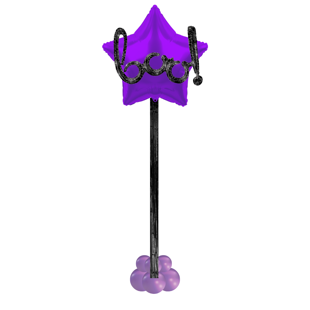 Purple Boo! Halloween Star Helium Column