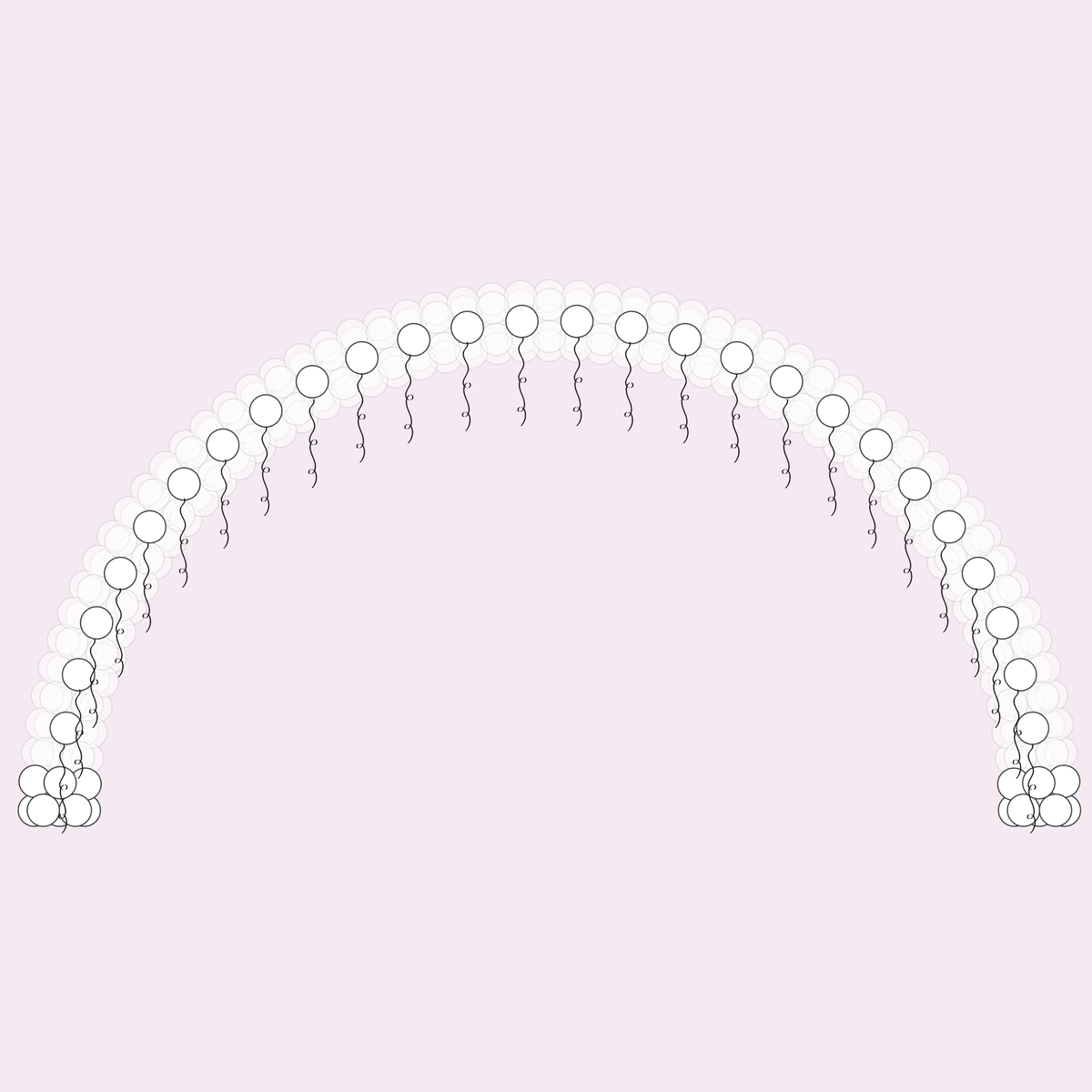 Custom String of Pearl Indoor Balloon Arch