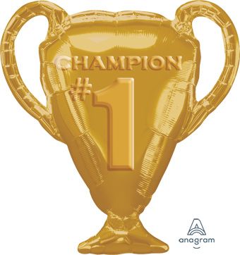 Gold Trophy Number 1 Champion Foil Balloon