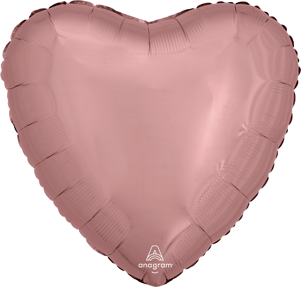 Rose gold 18 inch heart foil balloon Anagram – chic metallic rose gold heart helium balloon