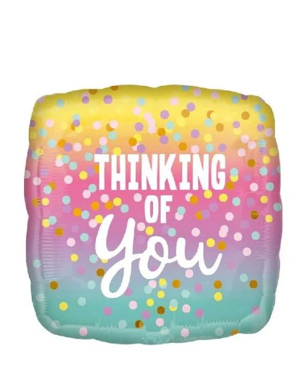 Thinking of You Pastel Dots Foil Balloon