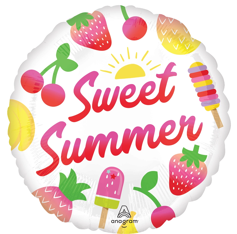 Sweet Summer Fruity Mix Round Foil Balloon