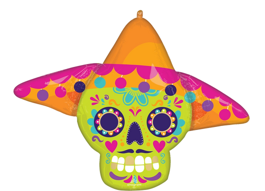 2 Sided Bold Sugar Skull Foil Balloon