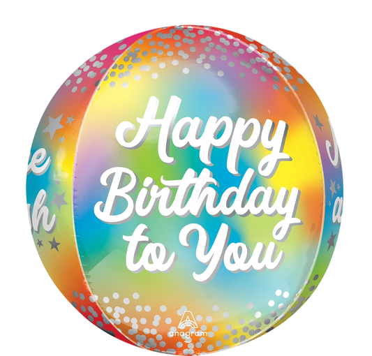 Make A Wish Birthday Glitz Orbz Foil Balloon
