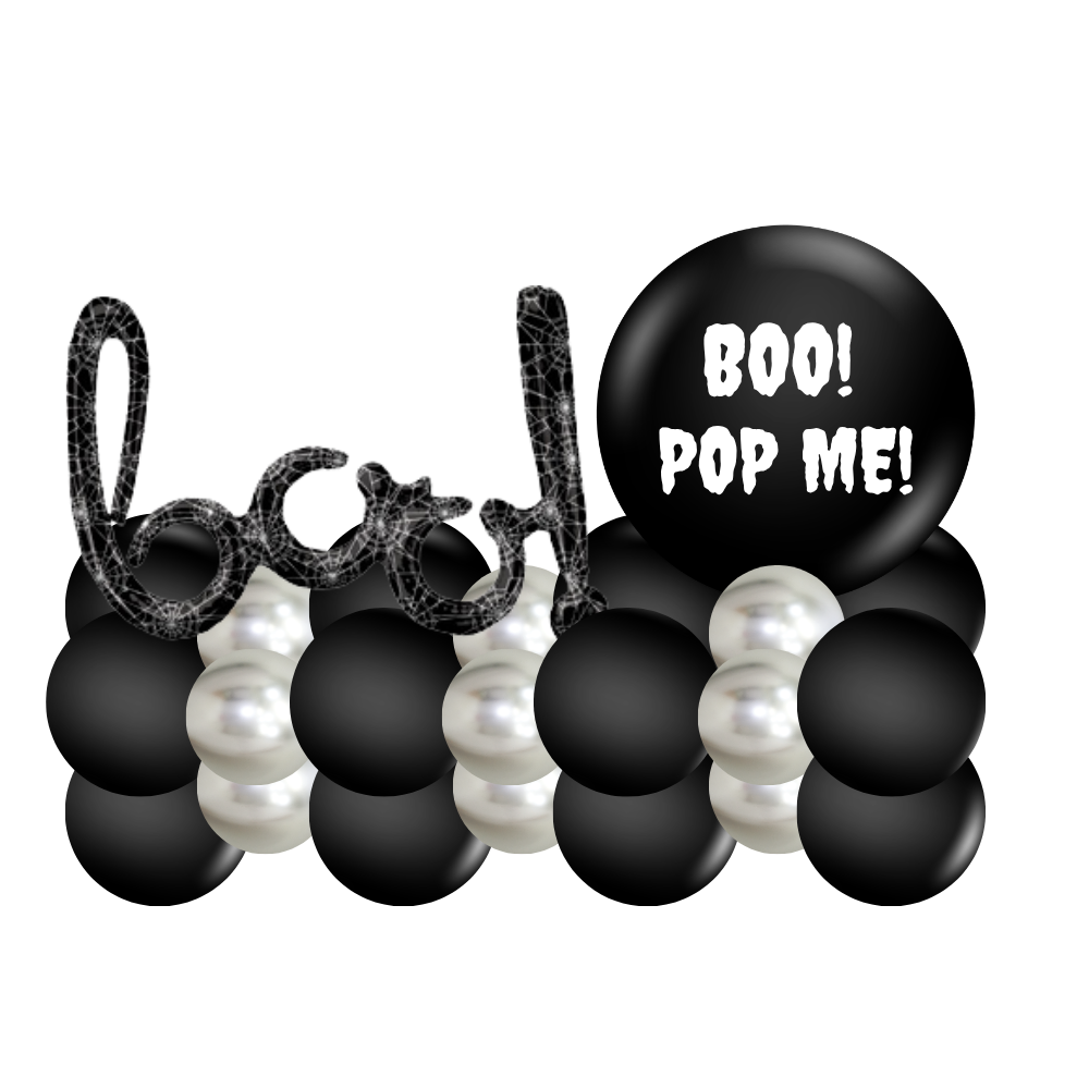 Classic Black Boo-Loon Boo Basket Marquee Balloon with Candy Inside