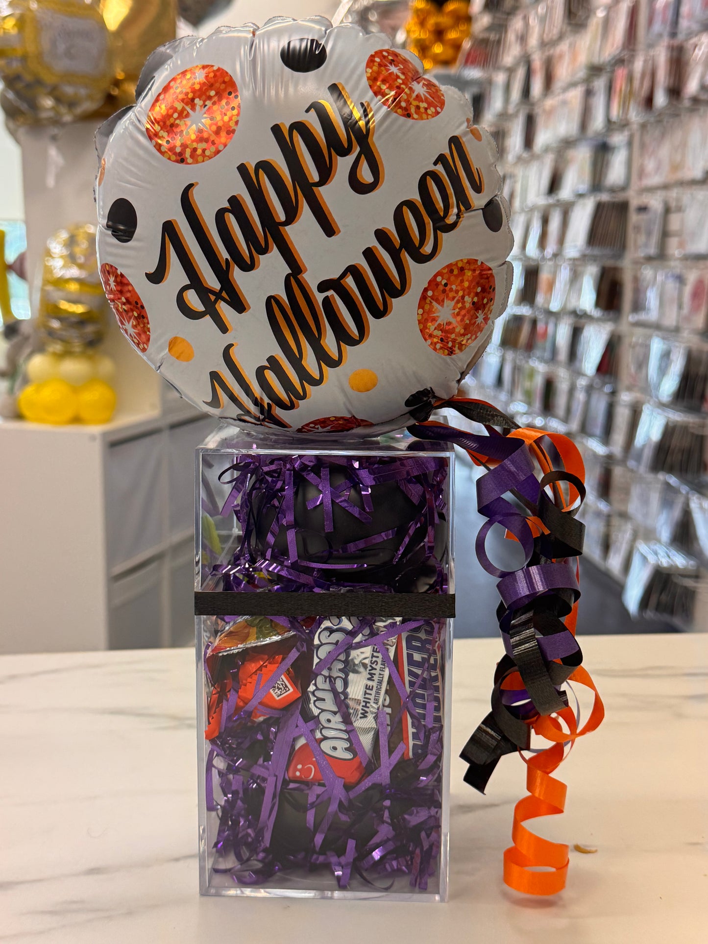 Happy Halloween Boo-Loon Boo Basket Box with Candy Inside