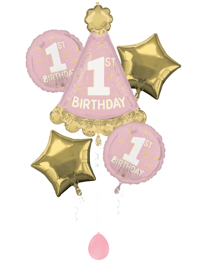 Little Miss Onederful 1st Birthday balloon bouquet â first birthday girl helium balloon arrangement Charleston