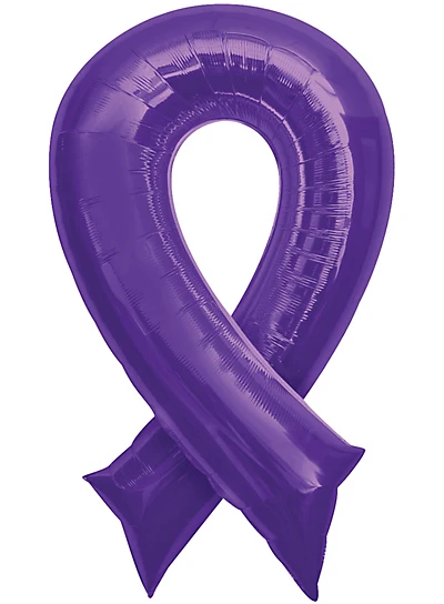 Purple Awareness Ribbon Foil Balloon