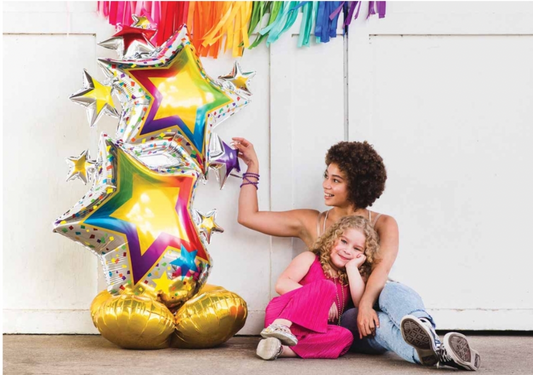 Colorful Starlet Cluster Airloonz Balloon (59 Inch)