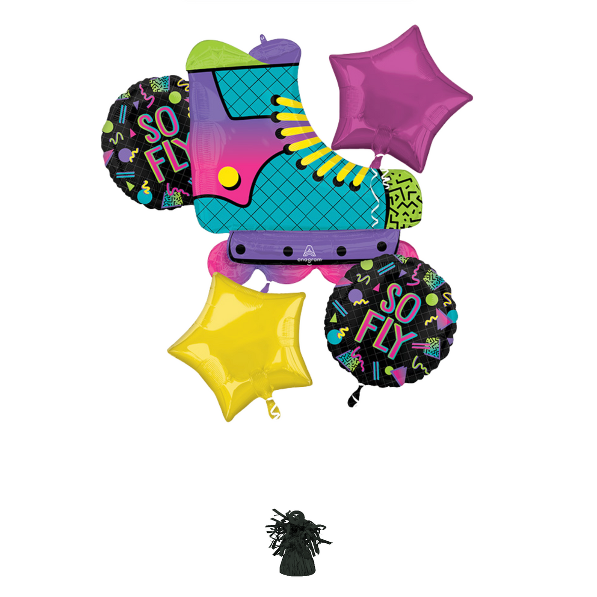 90's Party 5 Piece Foil Bouquet
