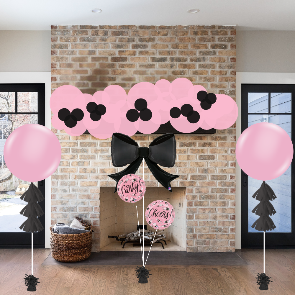 Black Bows Balloon Decor Package