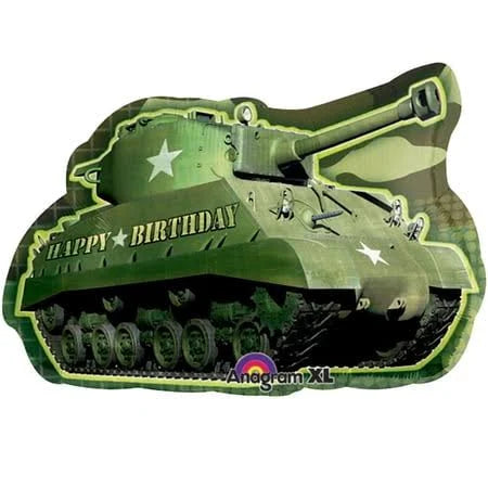 Happy Birthday Army Tank Balloon