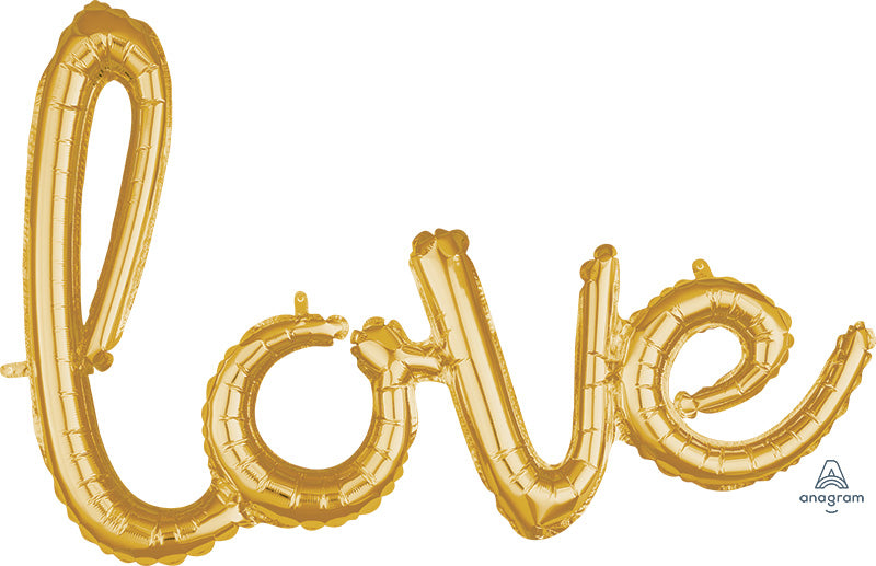 Air-filled, Non-floating "Love" Script Word Phrase Banner Balloon