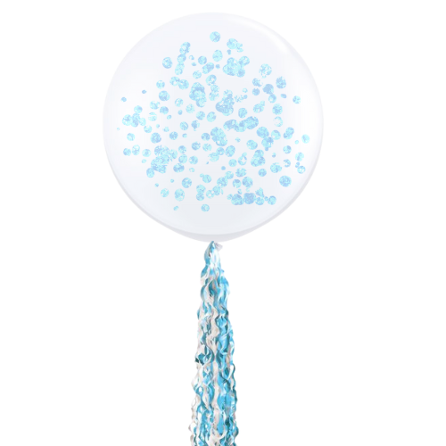 Giant Confetti Balloon with Twirlz Tail Tassel