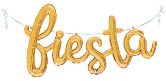Gold Hooray, Aloha, Fiesta Script Balloon Banners (options available)