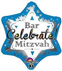 Celebrate Bar Bat Mitzvah Star Jr shape foil balloon Anagram โ mitzvah celebration helium balloon