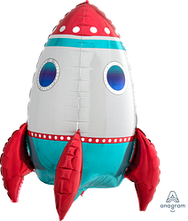 Air-Filled Rocket Ship Table Balloon (21 Inch)