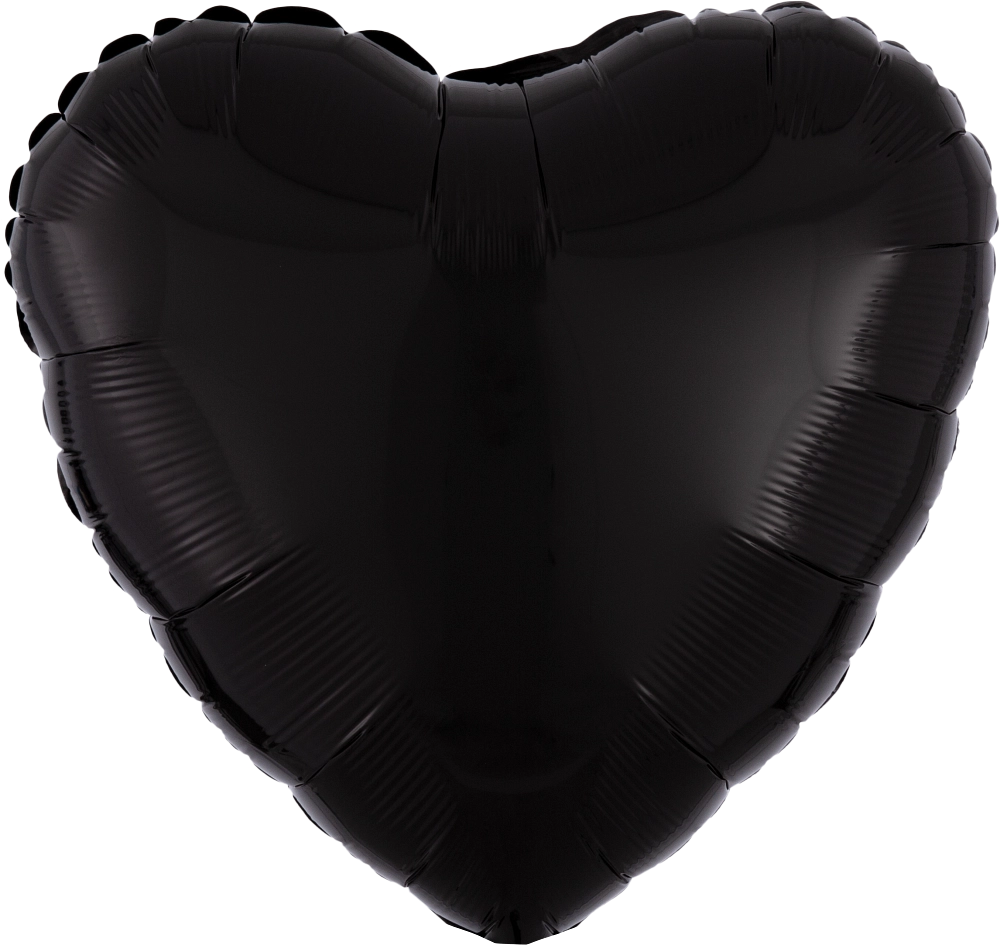 Black 18 inch heart foil balloon Anagram – sleek metallic black heart helium balloon