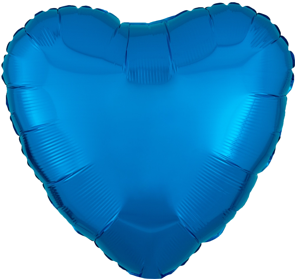 Metallic royal blue 18 inch heart foil balloon Anagram – bold blue heart helium balloon