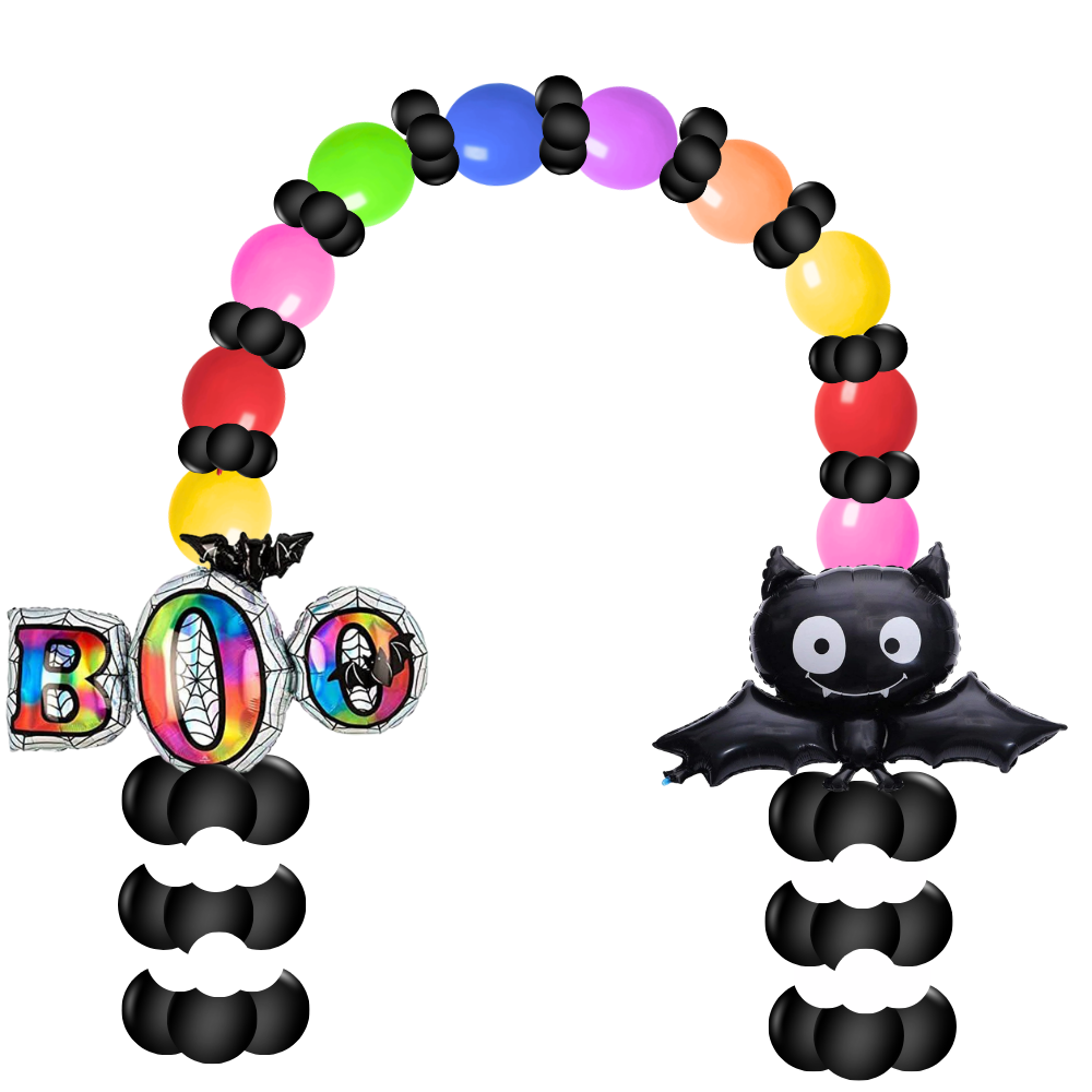 Rainbow Boo Bats Halloween Single Door Linking Arch