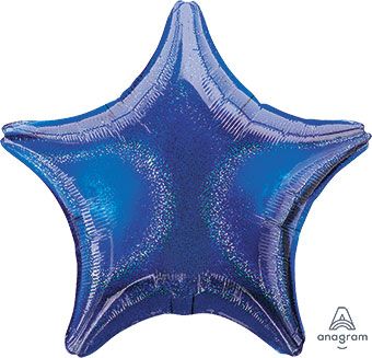 Holographic Dazzler Blue Star 19" Foil Balloon