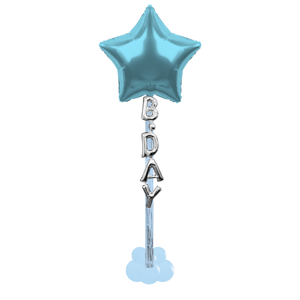 Pastel Blue Star Bday Floating Column