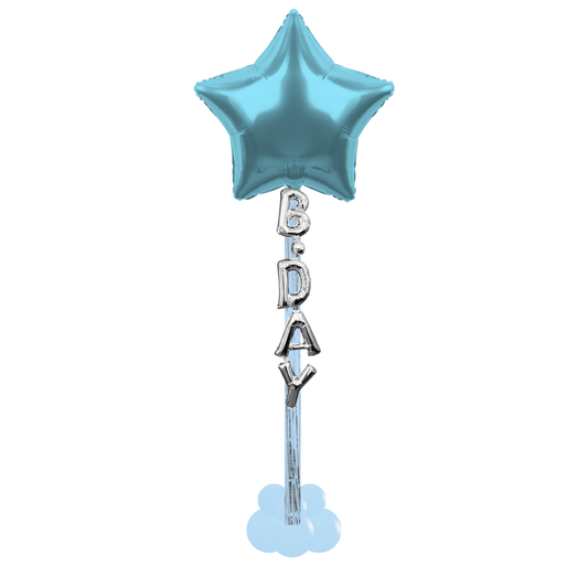 Pastel Blue Star Bday Floating Column