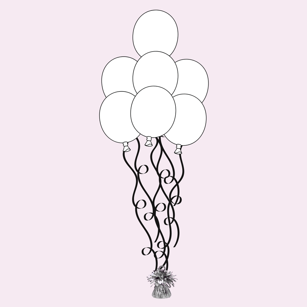 Custom 7 Piece Latex Balloon Bouquet