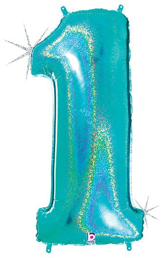 Extra Large 4' Glitter Holographic Robin's Egg Number #1