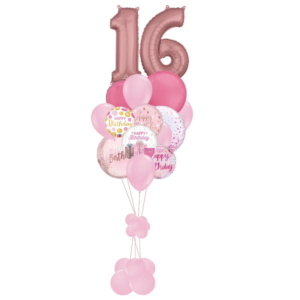 16th Birthday Rose Gold Age Designer's Choice Bouquet