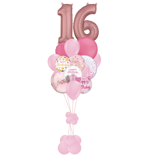 16th Birthday Rose Gold Age Designer's Choice Bouquet