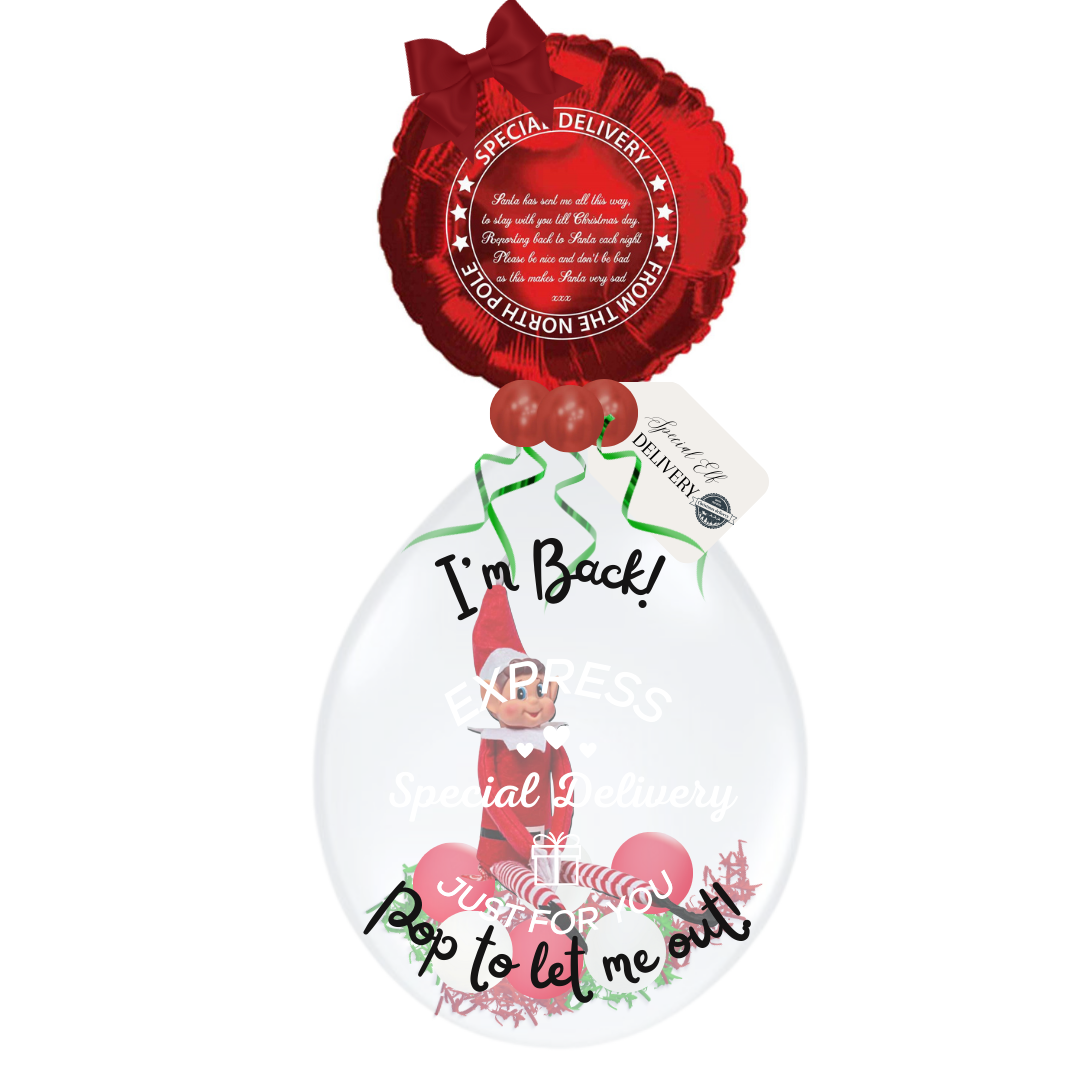Naughty Elf Special Delivery Poem Balloon