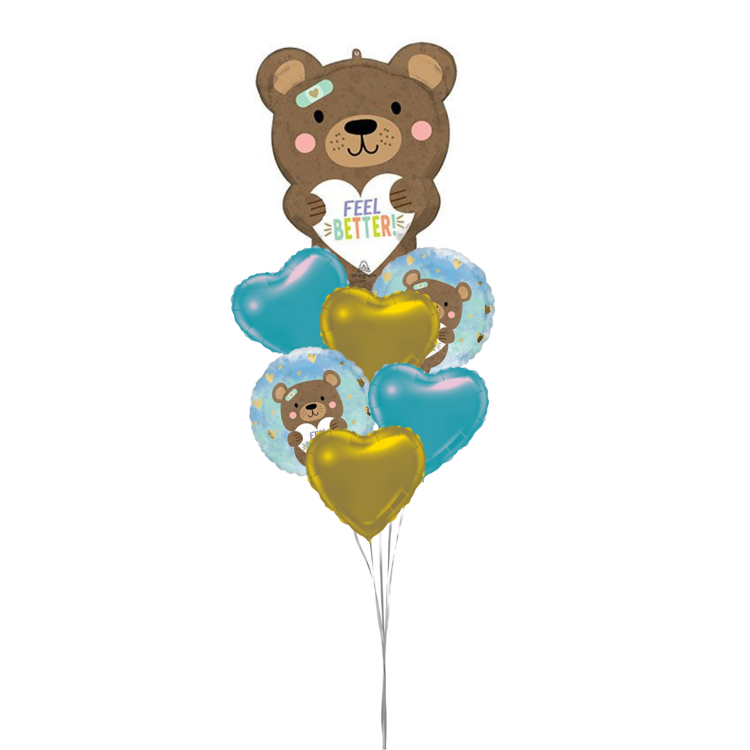 Feel Better Bear Hospital Balloon Bouquet