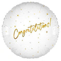 White & Gold Elegant Sparkle Congratulations Balloon