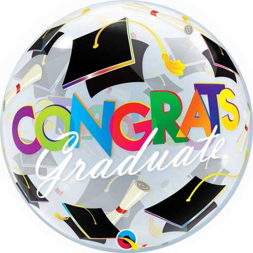 Congrats Graduate Colorful Bubble 22" (O)