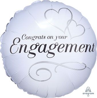 congrats on your engagement foil balloon with printed hearts