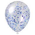 Blue Confetti FIlled Clear Latex Balloon (18 Inch)