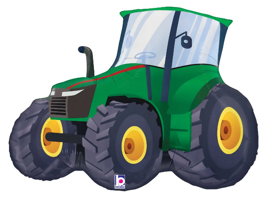 Green Farm Tractor Foil Balloon