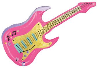 Pink Electric Guitar Foil Balloon (39 Inch)