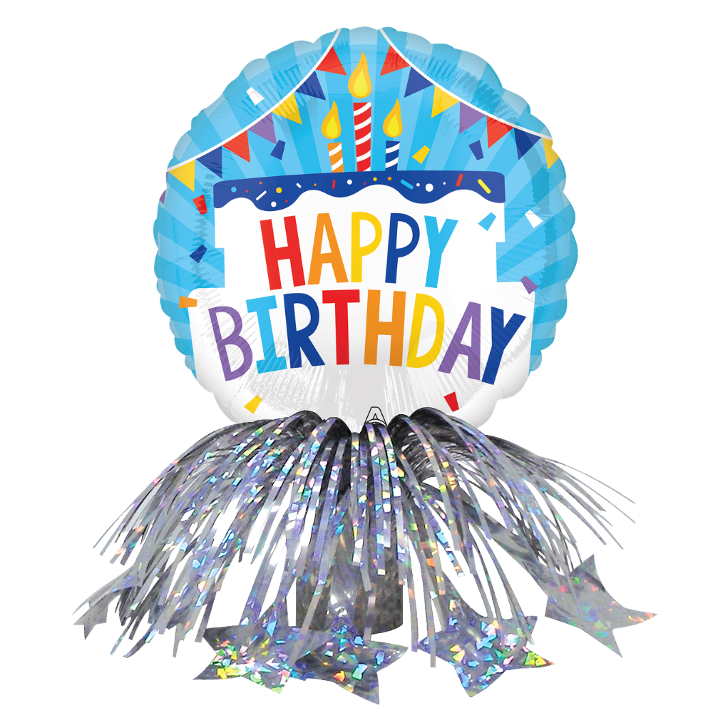 Blue Birthday Fringe Centerpiece