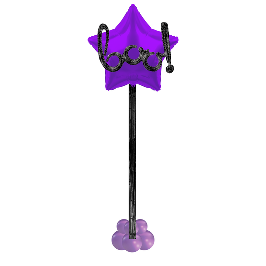 Purple Boo! Halloween Star Helium Column