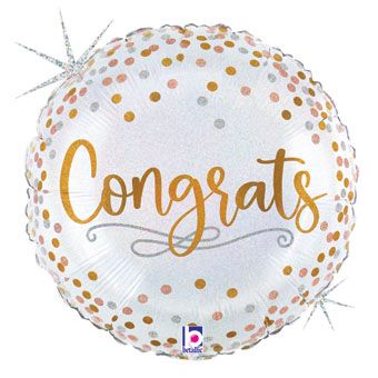 Congrats Glitter Print Foil Balloon (18 Inch)