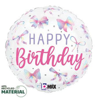 Birthday Pastel Rainbow Bow Balloon (18 Inch)