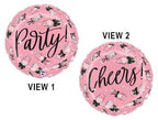 Black Bow Party Cheers Drinks Balloon (18 Inch)
