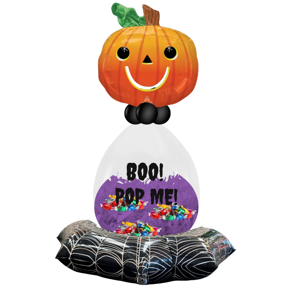 Pumpkin Top Boo-Loon Boo Basket Balloon with Candy Inside