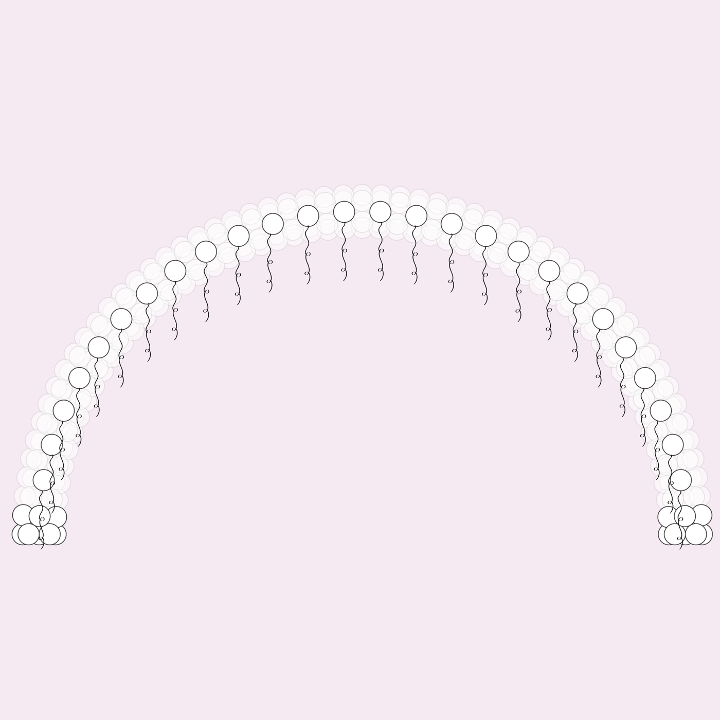 Custom String of Pearl Indoor Balloon Arch