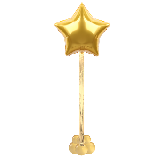 Gold Star Floating Balloon Column
